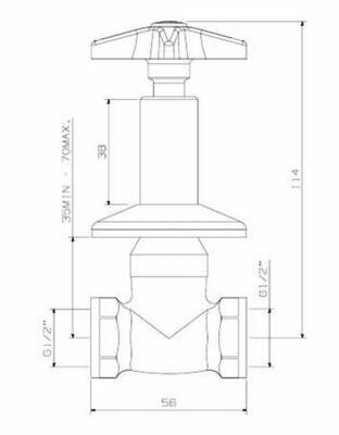 Cobra Star Under Wall Stop Tap 15mm copper inlets 238 LP UT CXC 1-2 CP