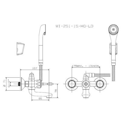 ​Cobra Metsi Exposed Bath Mixer &amp; H-SH WT 1-2