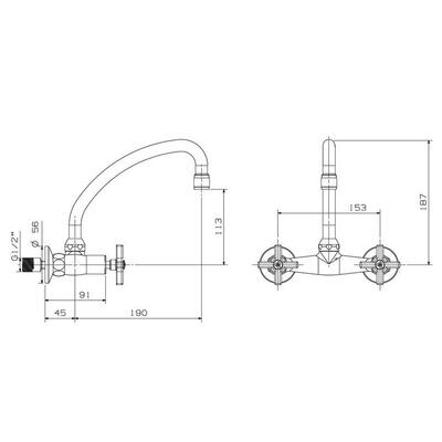 ​Cobra Metsi Sink Mixer wall type