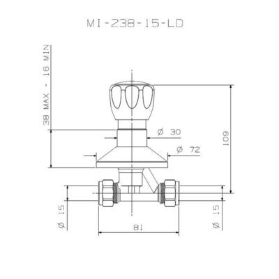 Cobra Metsi Original Stop Tap Concealed Compression 15mm