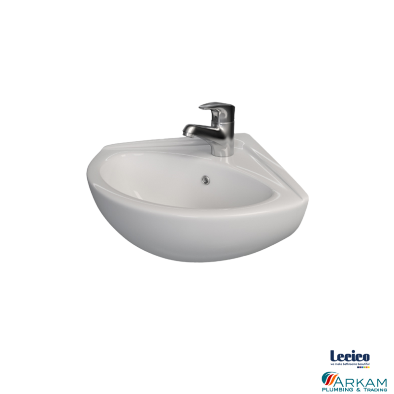 Saly Corner Wall Mounted Wash Basin (1 Tap Hole)