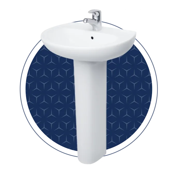 Atlas 50cm Basin Pre punch with Atlas Full Pedestal