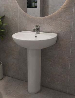 Atlas 50cm Basin Pre punch with Atlas Full Pedestal