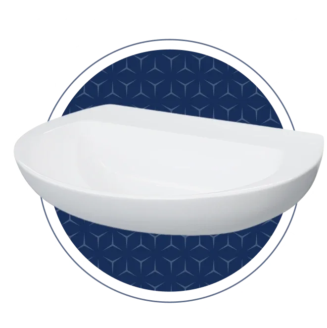 Atlas 60cm Wall Mounted Medical Basin No Tap Holes