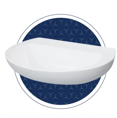Atlas 60cm Wall Mounted Medical Basin No Tap Holes