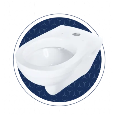 Atlas Cosmo Wall-Hung WC Pan (Top Entry), Excl Seat