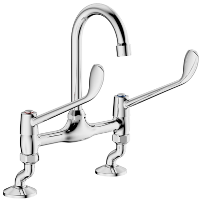Cobra Medical Basin Mixer Rnd SWANNECK Swivel Pillar Type