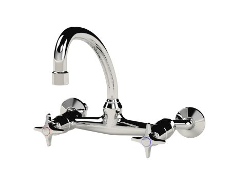 Cobra Star Heavy Pattern Sink Mixer Wall Mounted 166/041/NV