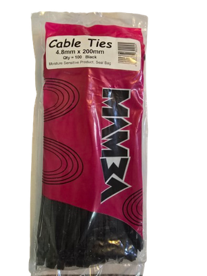 Cable Ties Black 100/Pack