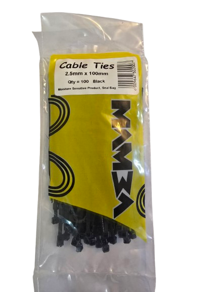 Cable Ties Black 100/Pack