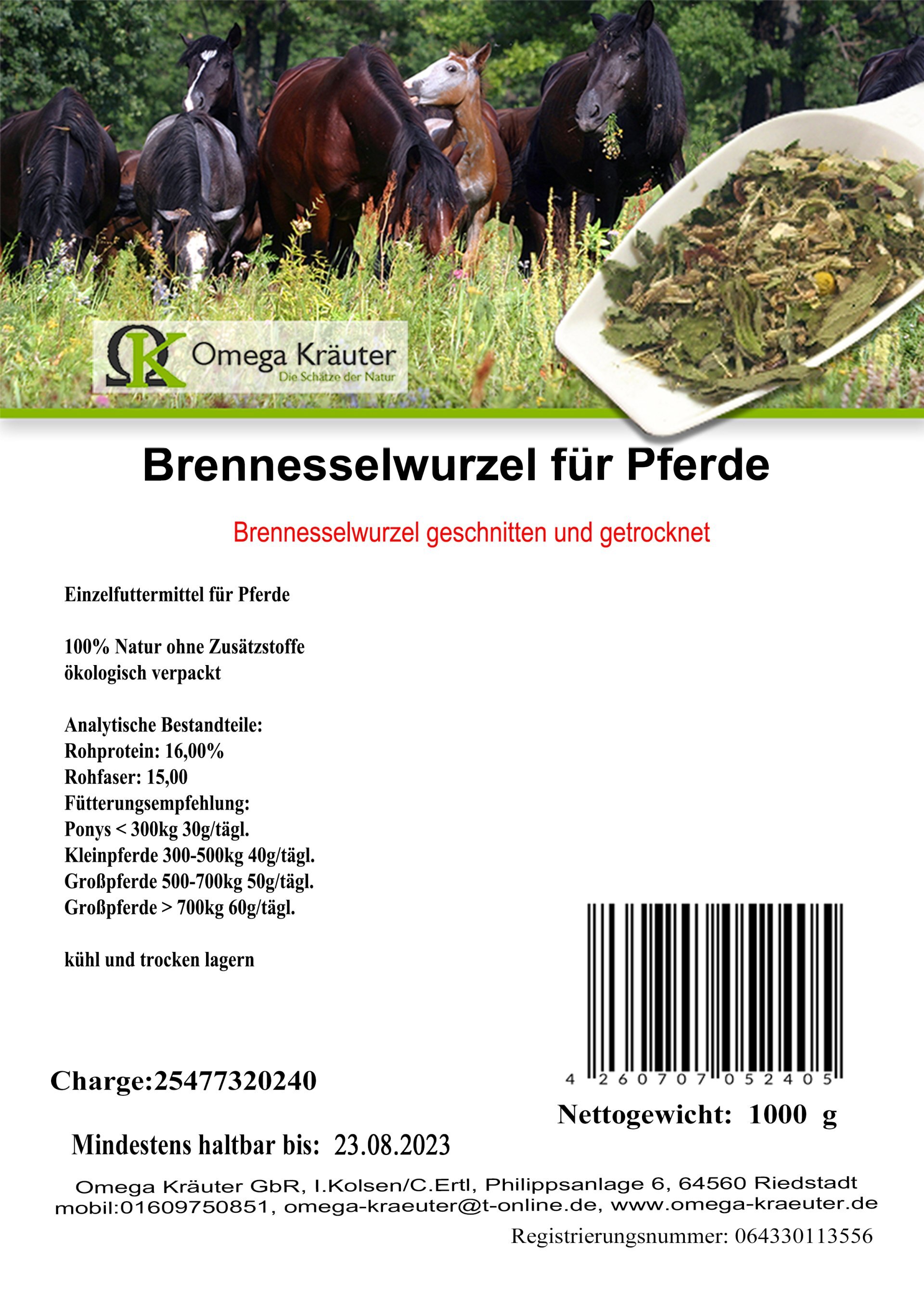 Brennesselwurzel geschnitten für Pferde