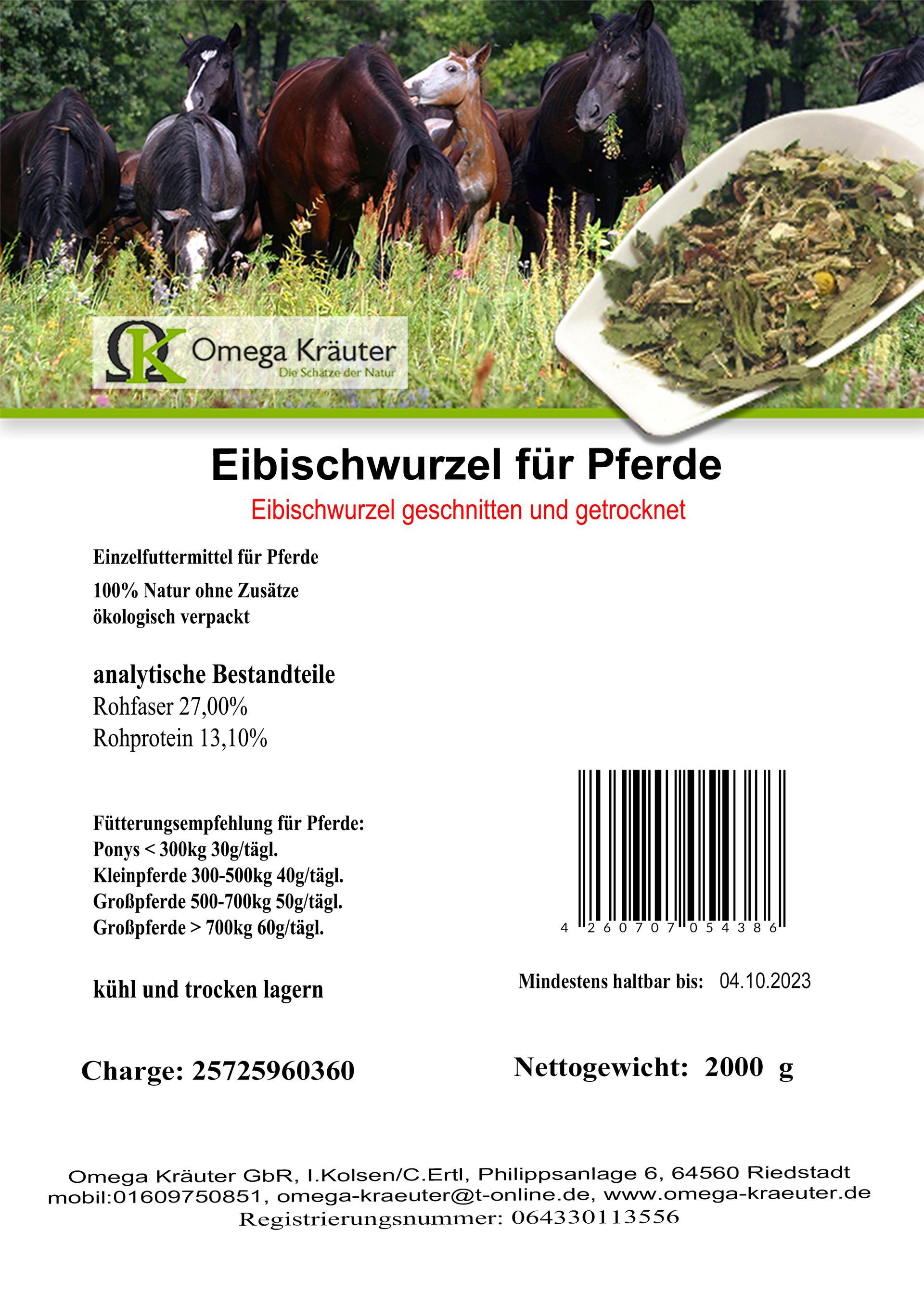 Eibischwurzel geschnitten für Pferde