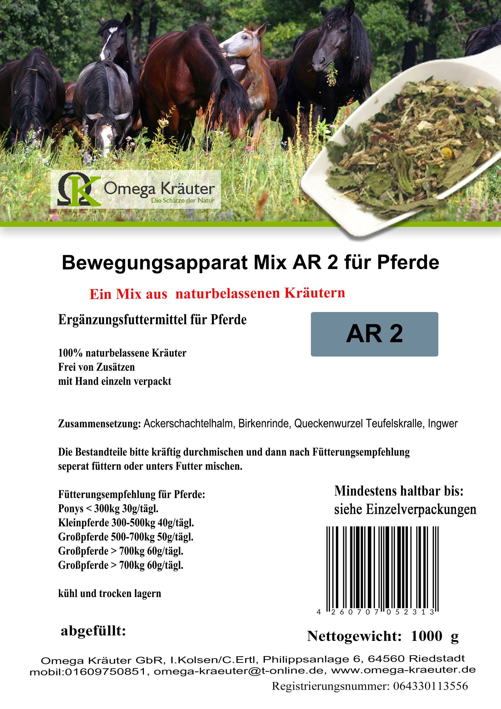 Bewegungsapparat-Box AR 2 mit Ingwer - für Pferde