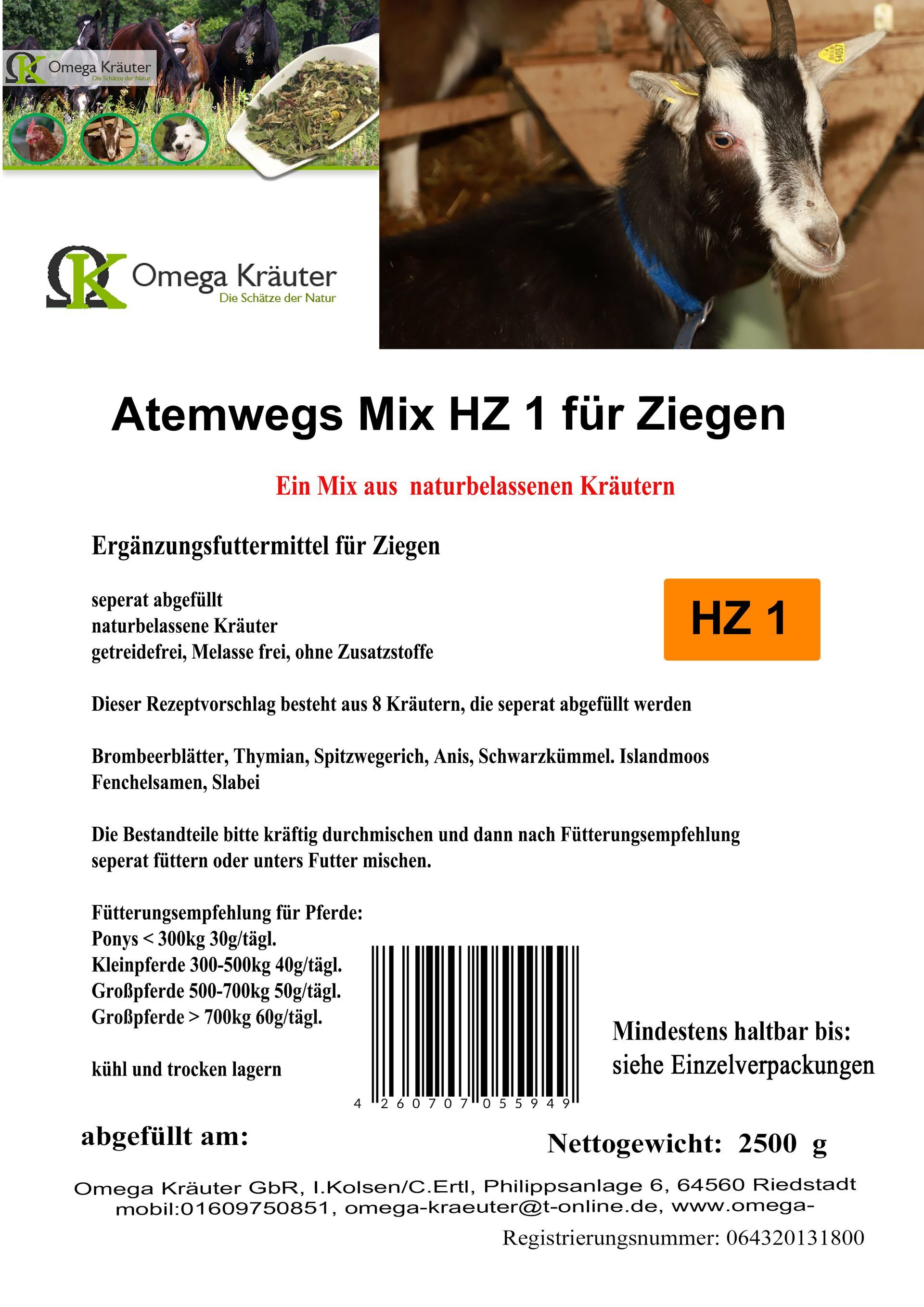 Atemwegs Mix HZ 1 für Ziegen