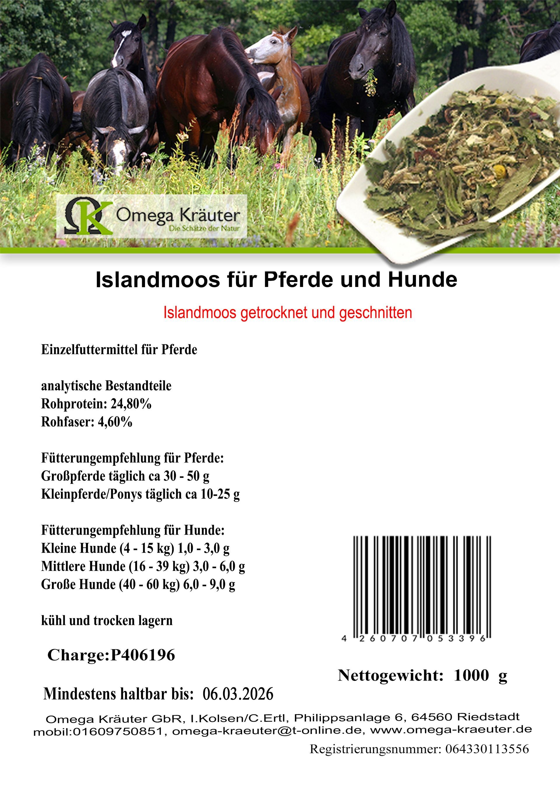 Islandmoos für Pferde und Hunde
