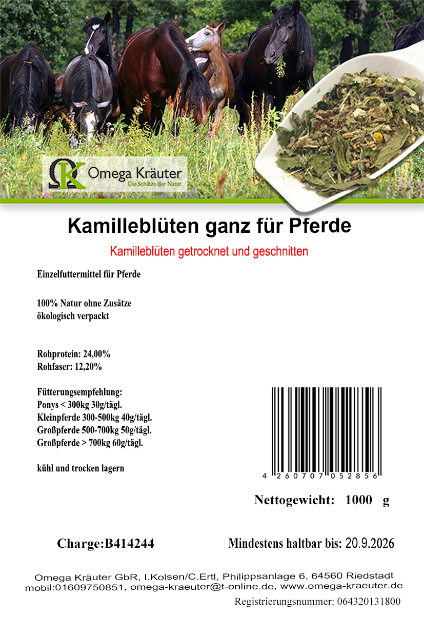 Kamilleblüten ganz für Pferde