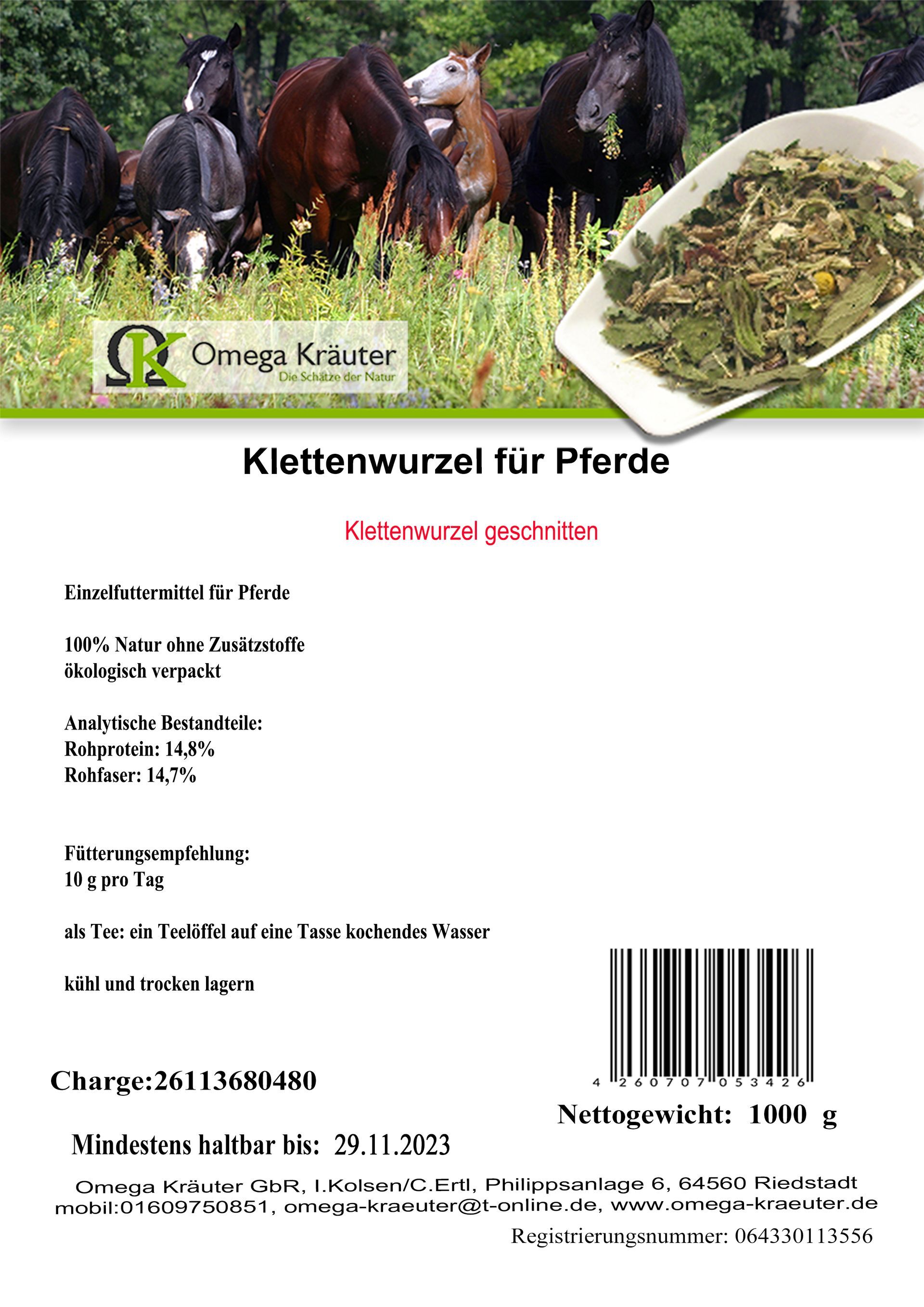 Klettenwurzel für Pferde