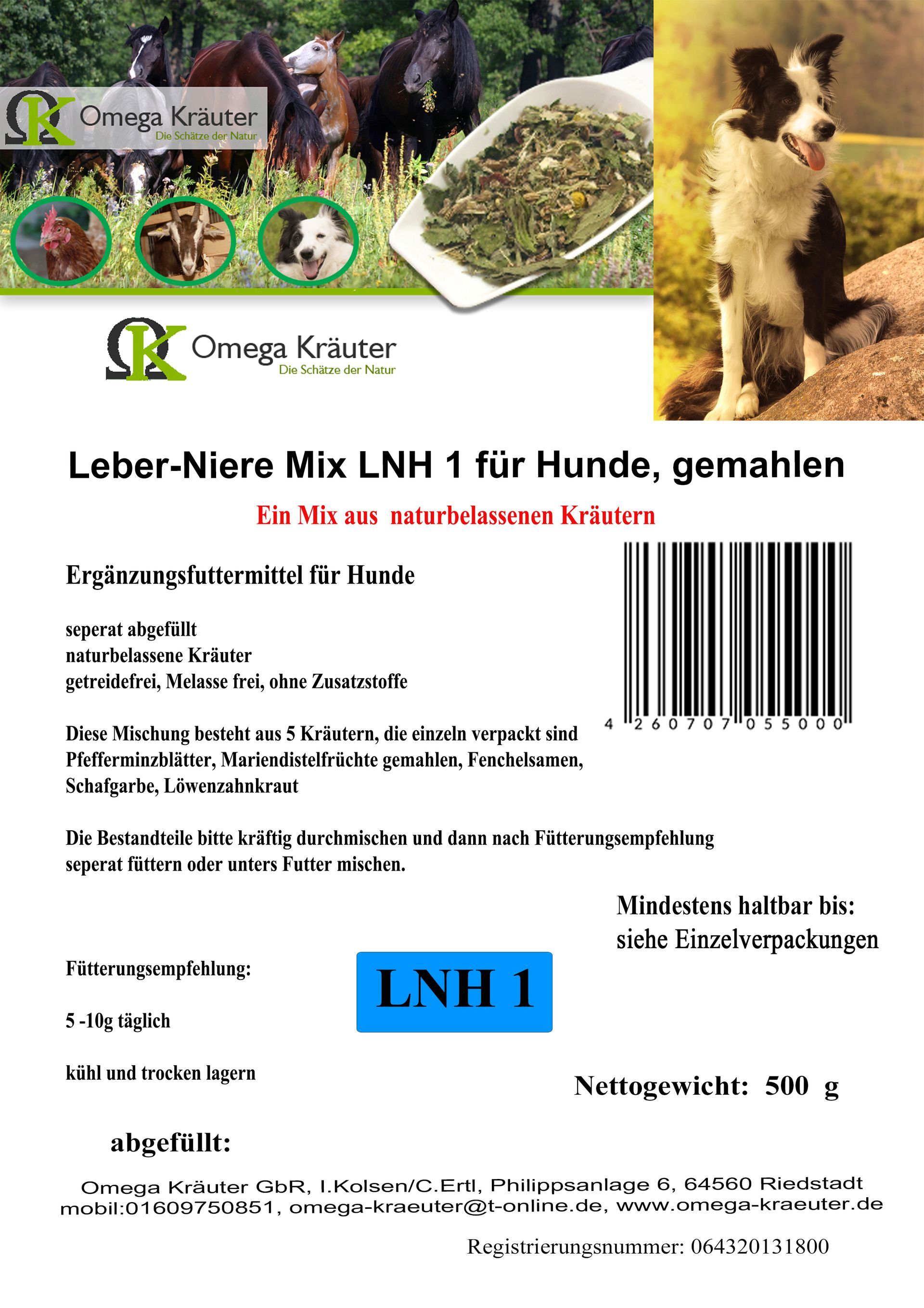 Leber-Niere Box LNH 1 für Hunde, gemahlen