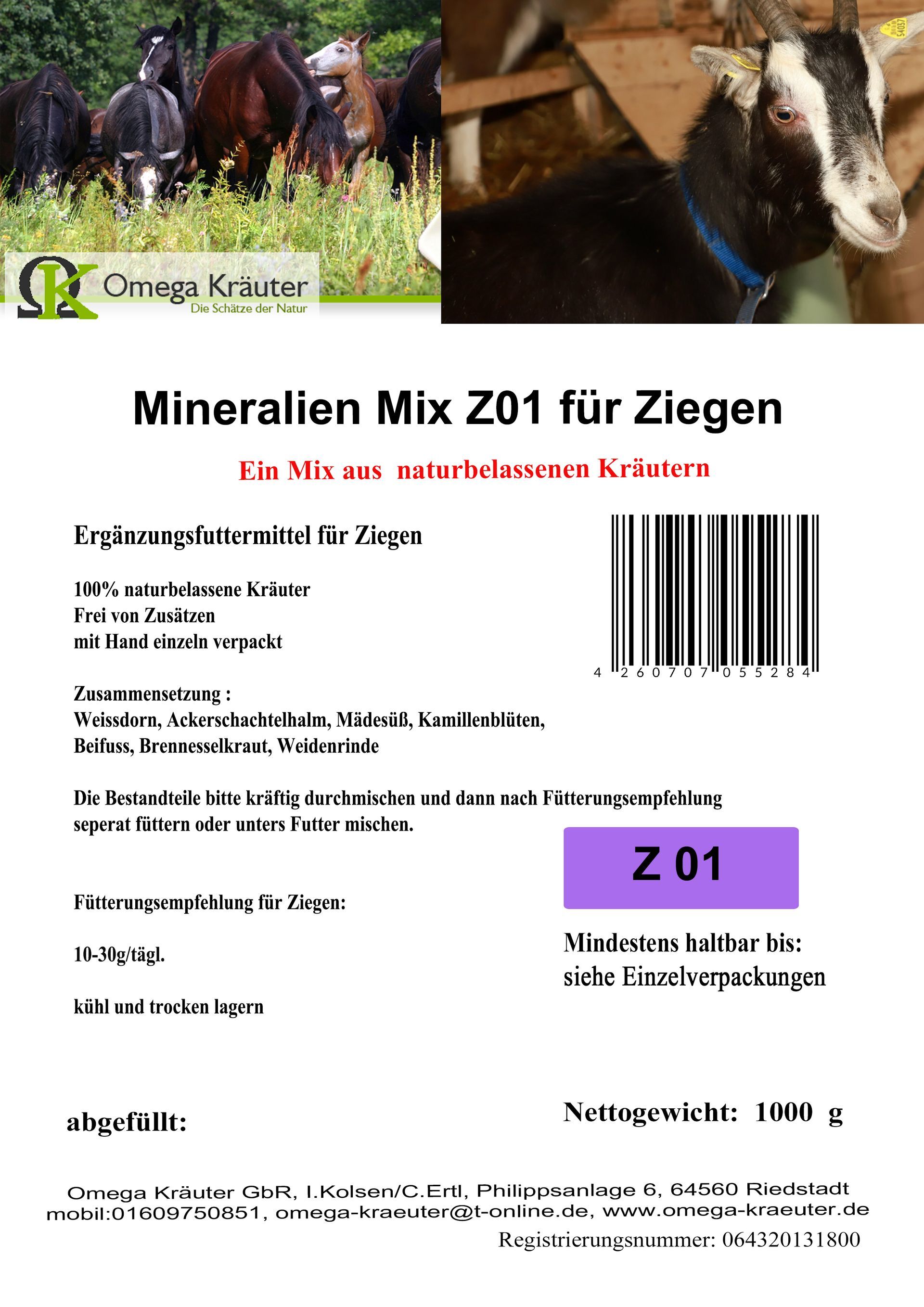 Mineralien Mix Z 01 für Ziegen
