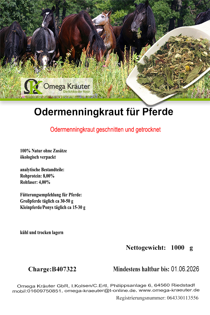 Odermennigkraut für Pferde