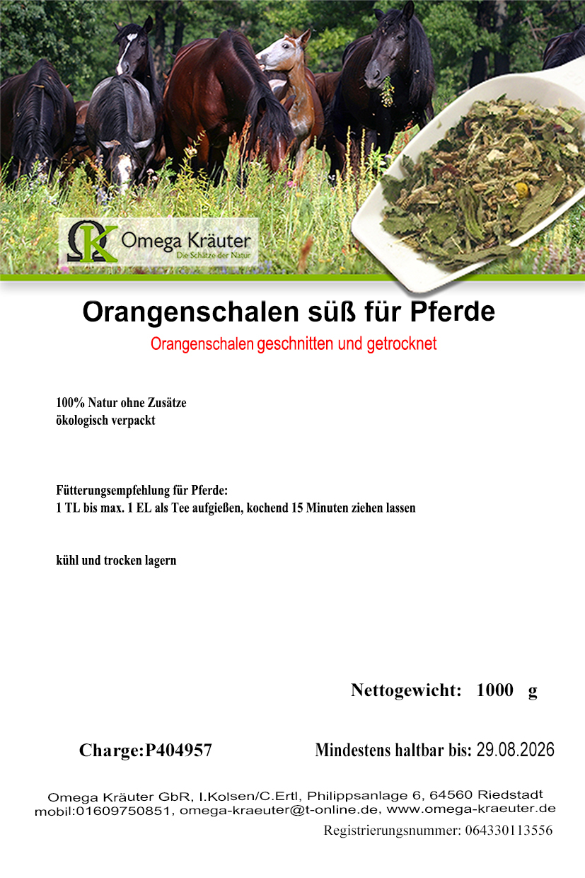 Orangenschalen 2-4mm  süß für Pferde