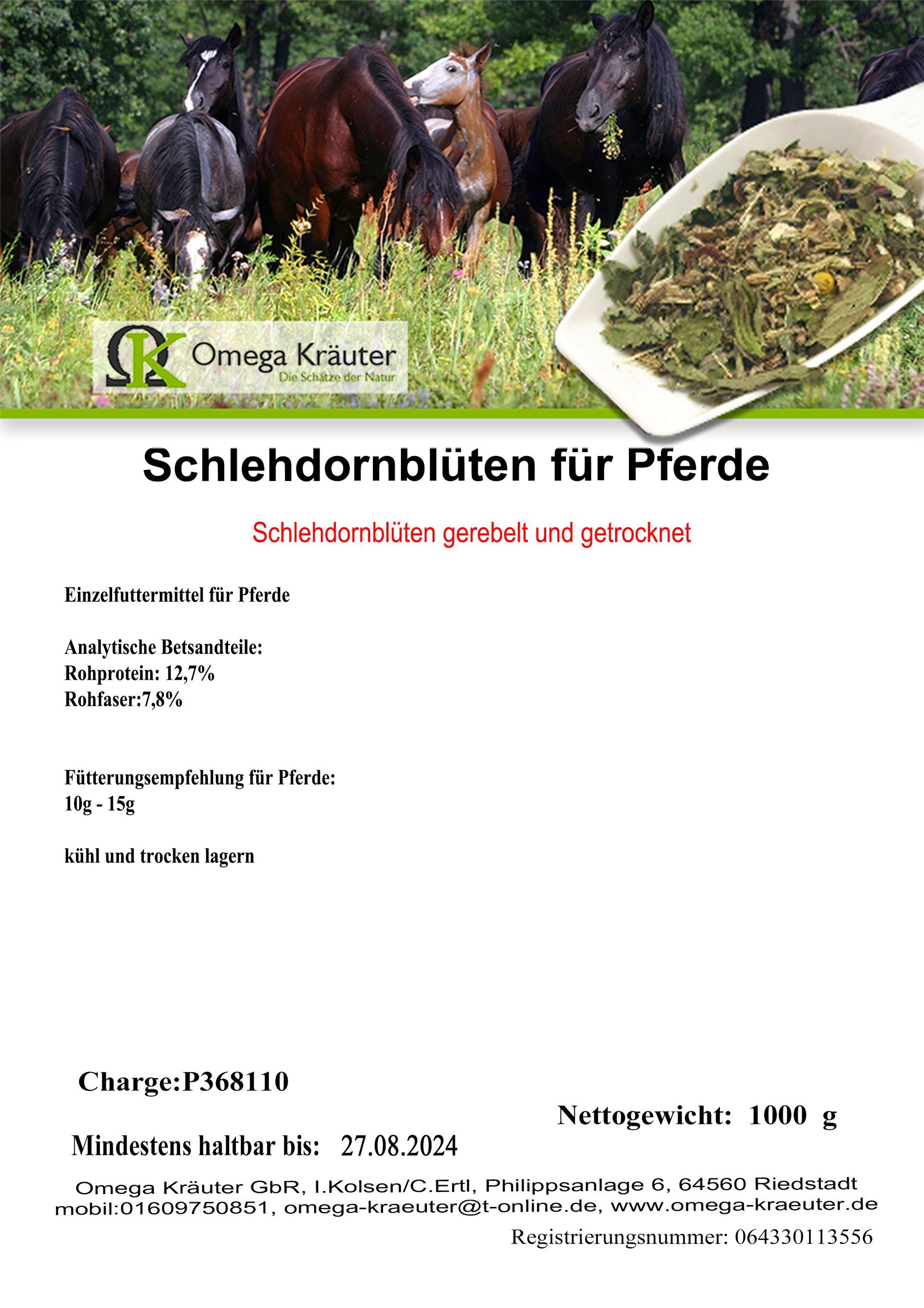 Schlehdornblüten für Pferde