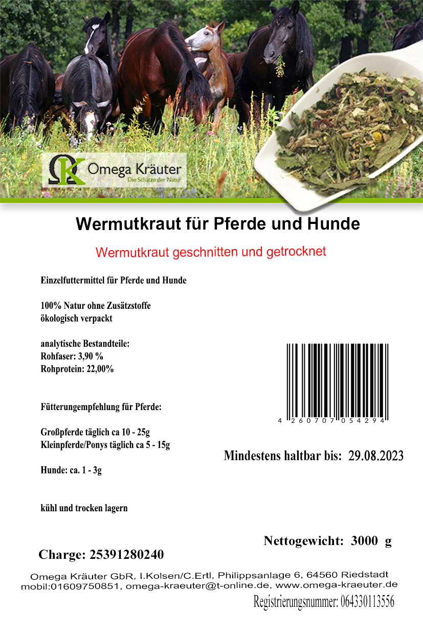 Wermutkraut für Pferde und Hunde