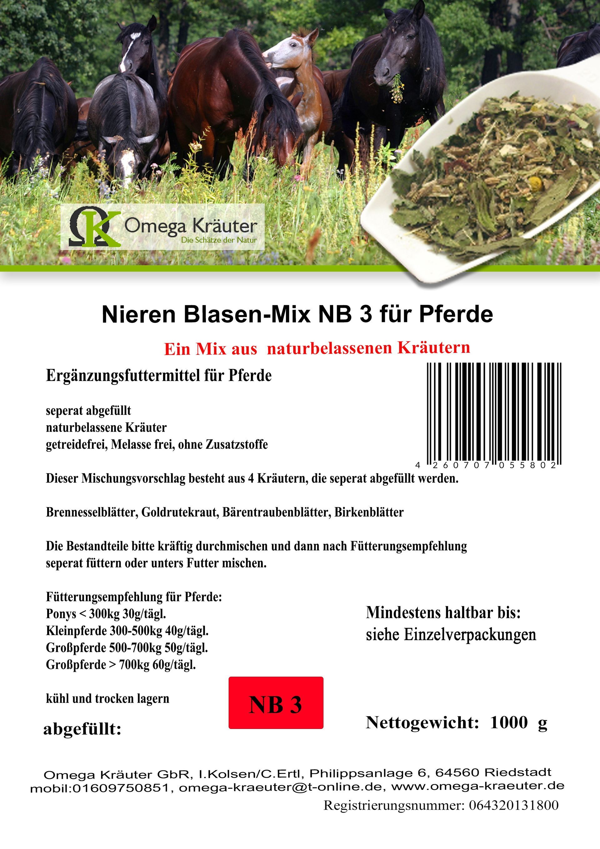Nieren & Blasen-Box NB 3 -  für Pferde