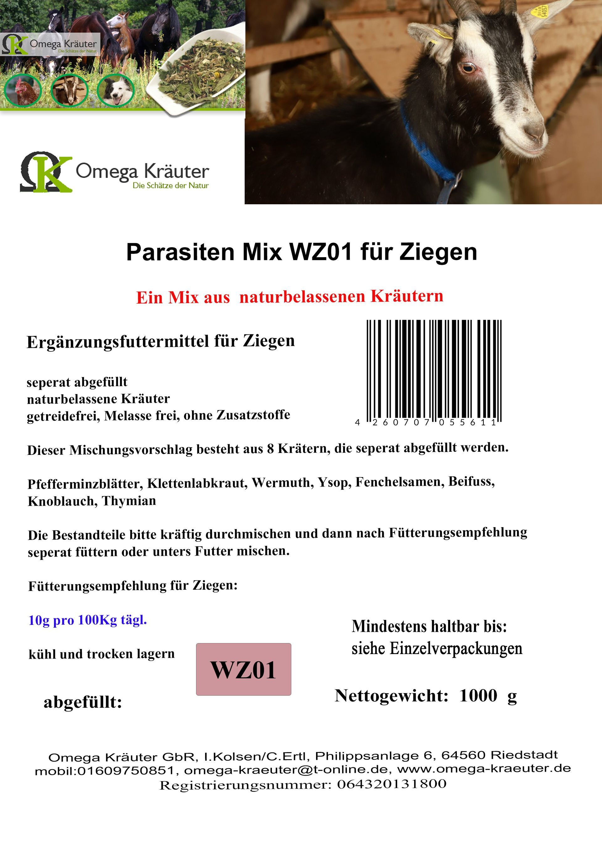 Parasiten Box WZ01 für Ziegen