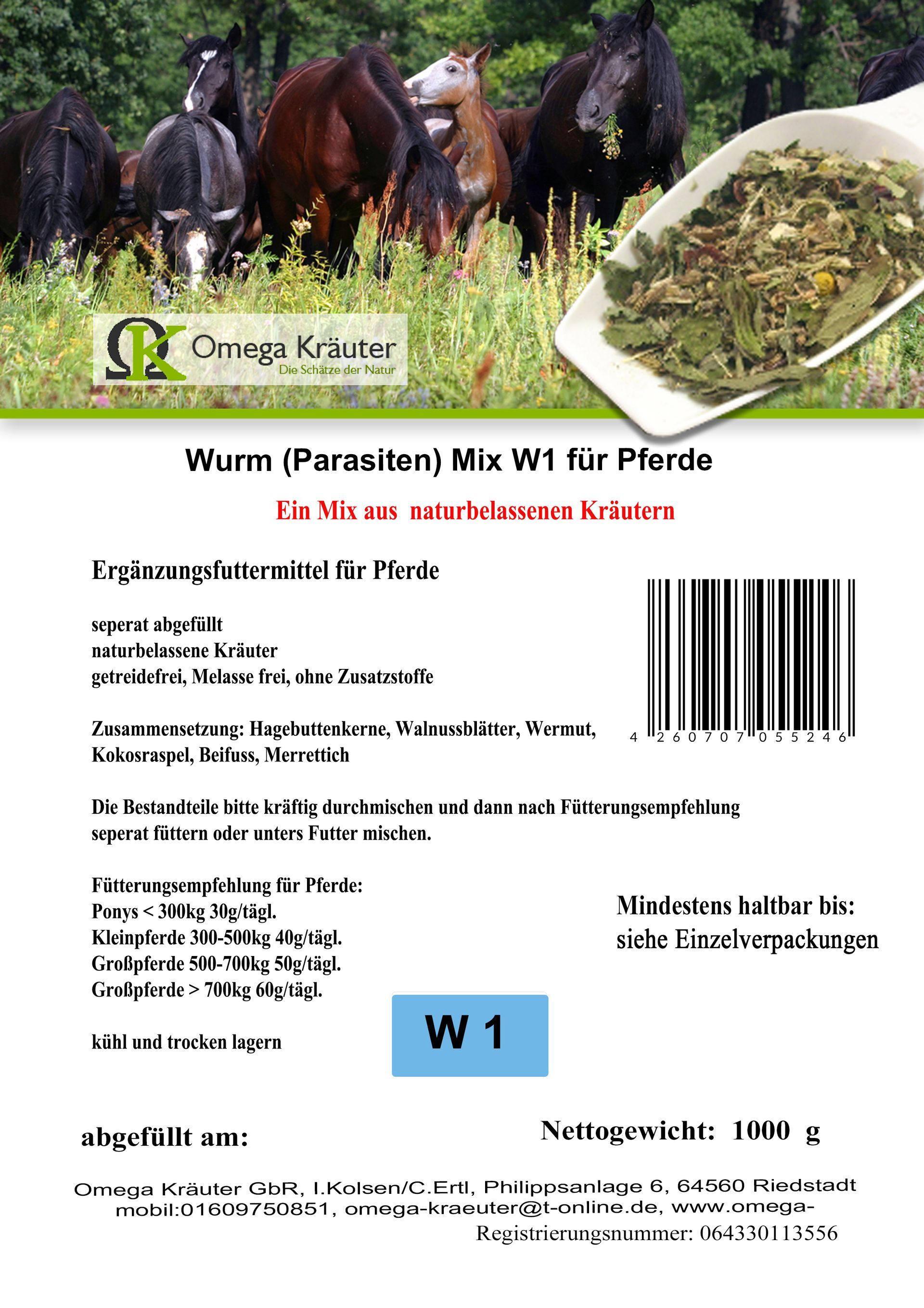 Wurm (Parasiten) Box W1 für Pferde