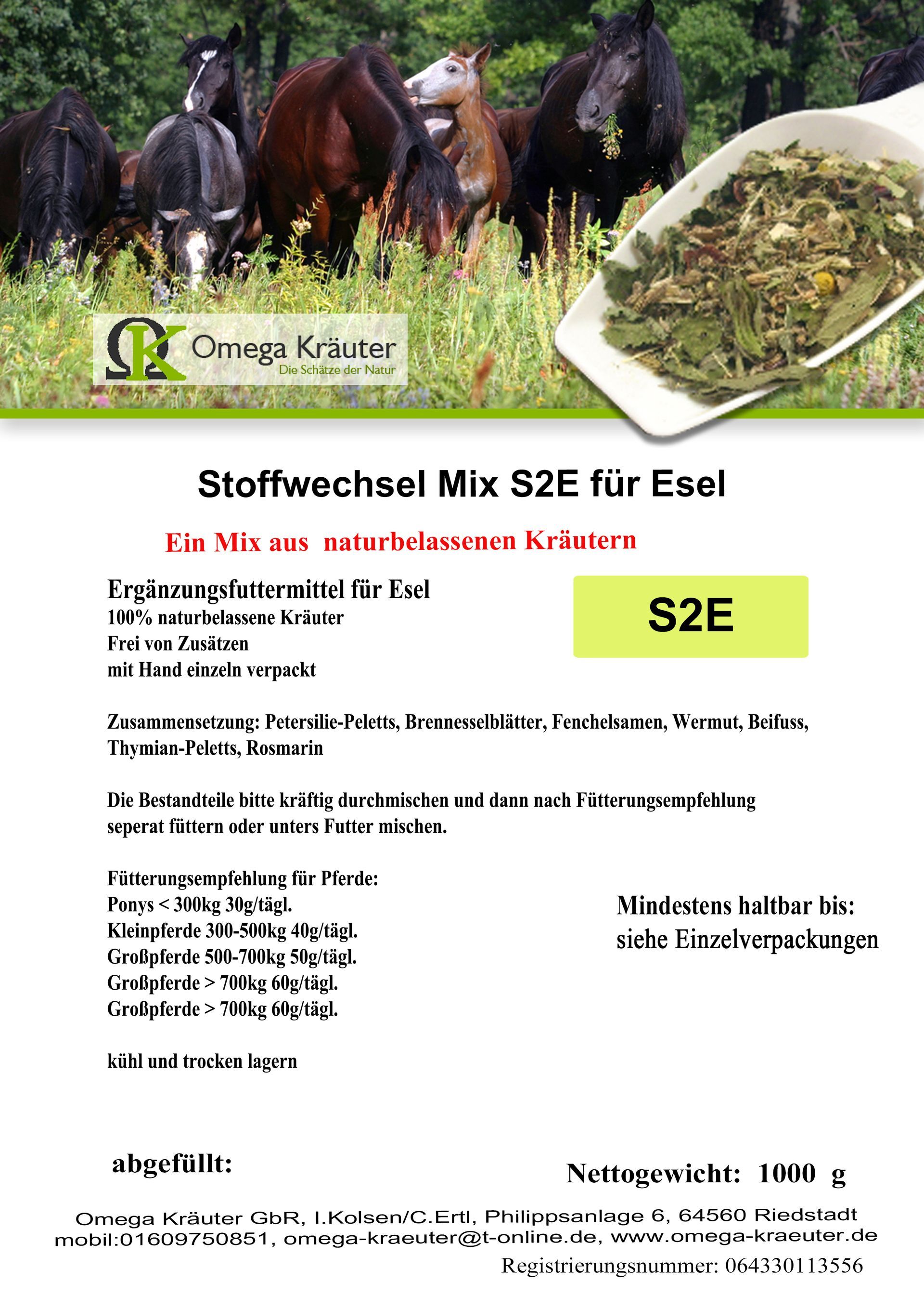 Stoffwechsel Mix S2E für Esel