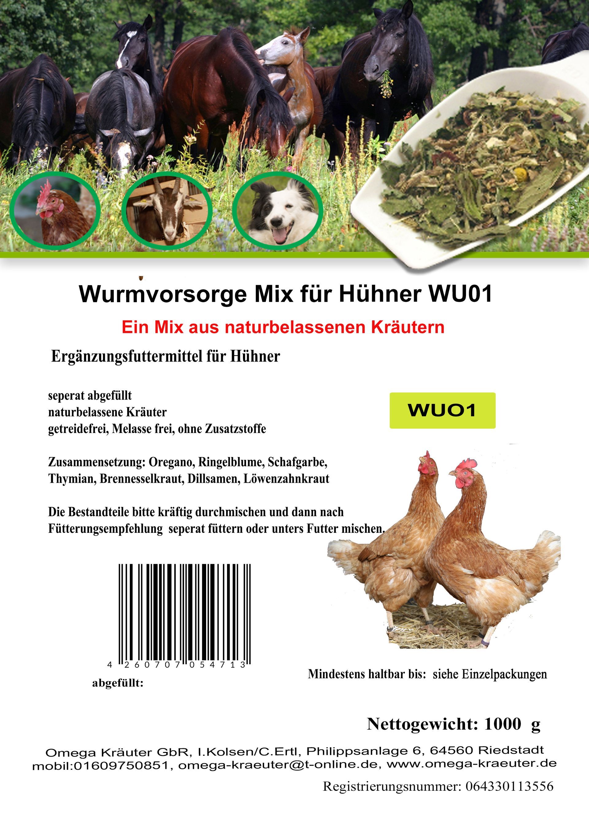 Wurmvorsorge Box für Hühner WU01