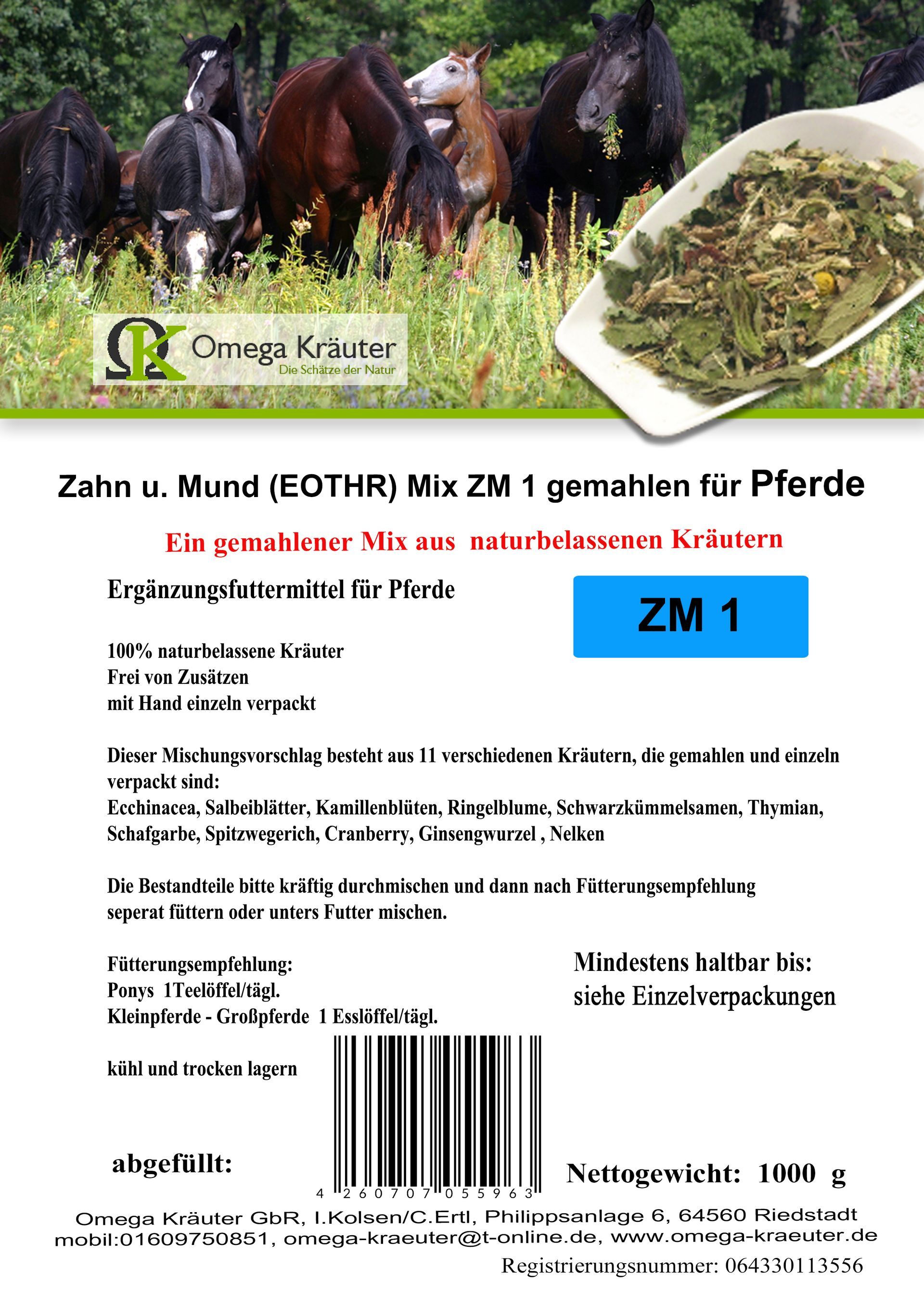 Zahn u. Mund (EOTHR) Box ZM 1 gemahlen für Pferde
