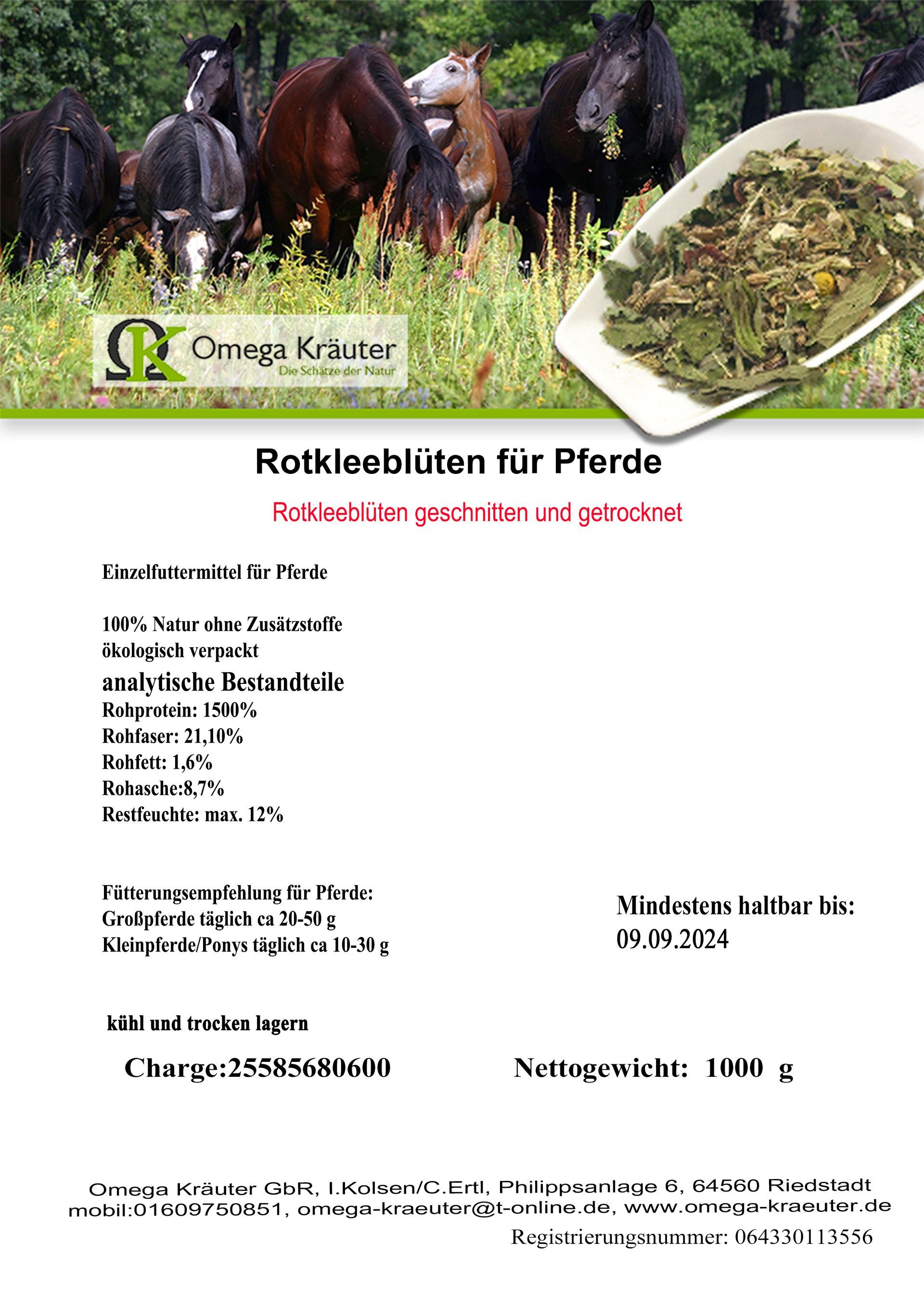 Rotkleeblüten ganz für Pferde