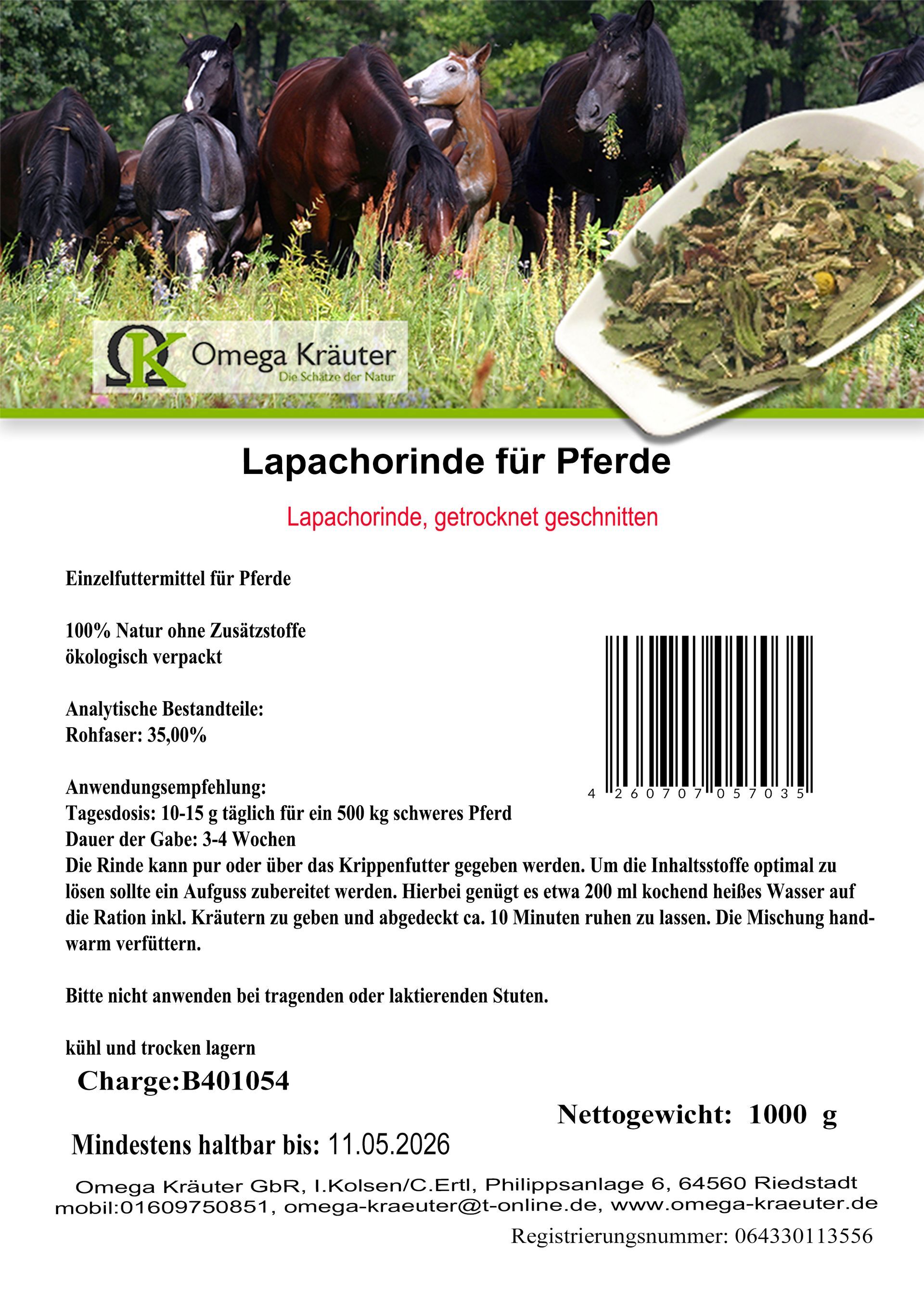 Lapachorinde geschnitten für Pferde