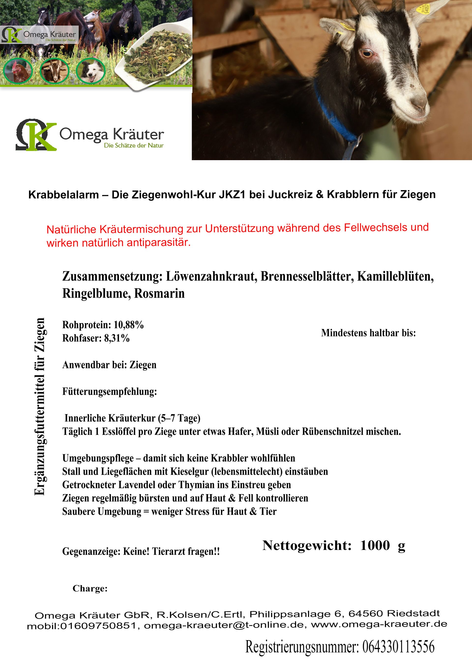 JKZ1 Juckreiz und Krabbleralarm bei Ziegen