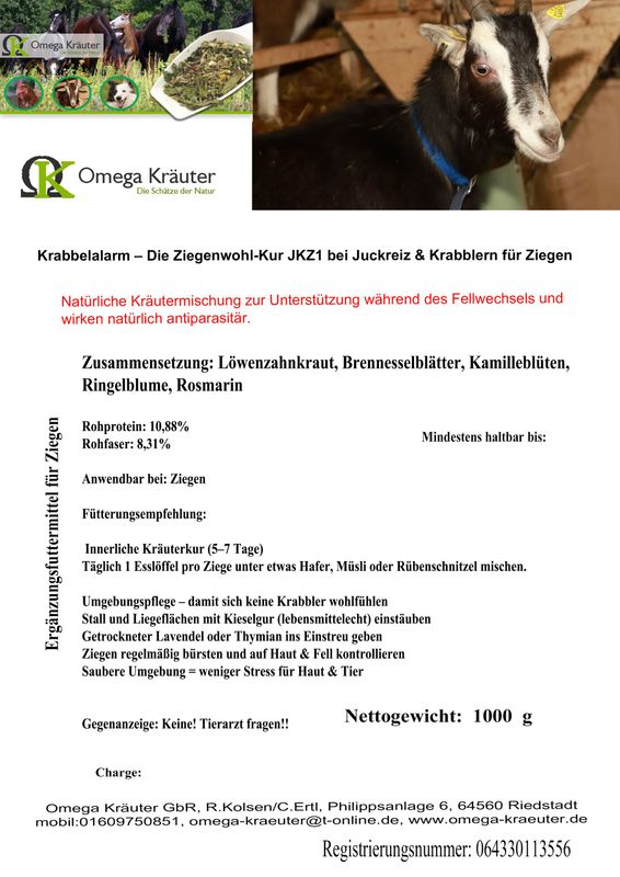 JKZ1 Juckreiz und Krabbleralarm bei Ziegen JKZ1 Juckreiz und Krabbleralarm bei Ziegen