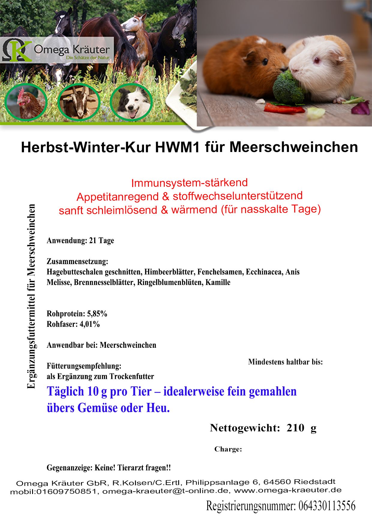 Herbst-Winter-Kur HWM1 für Meerschweinchen