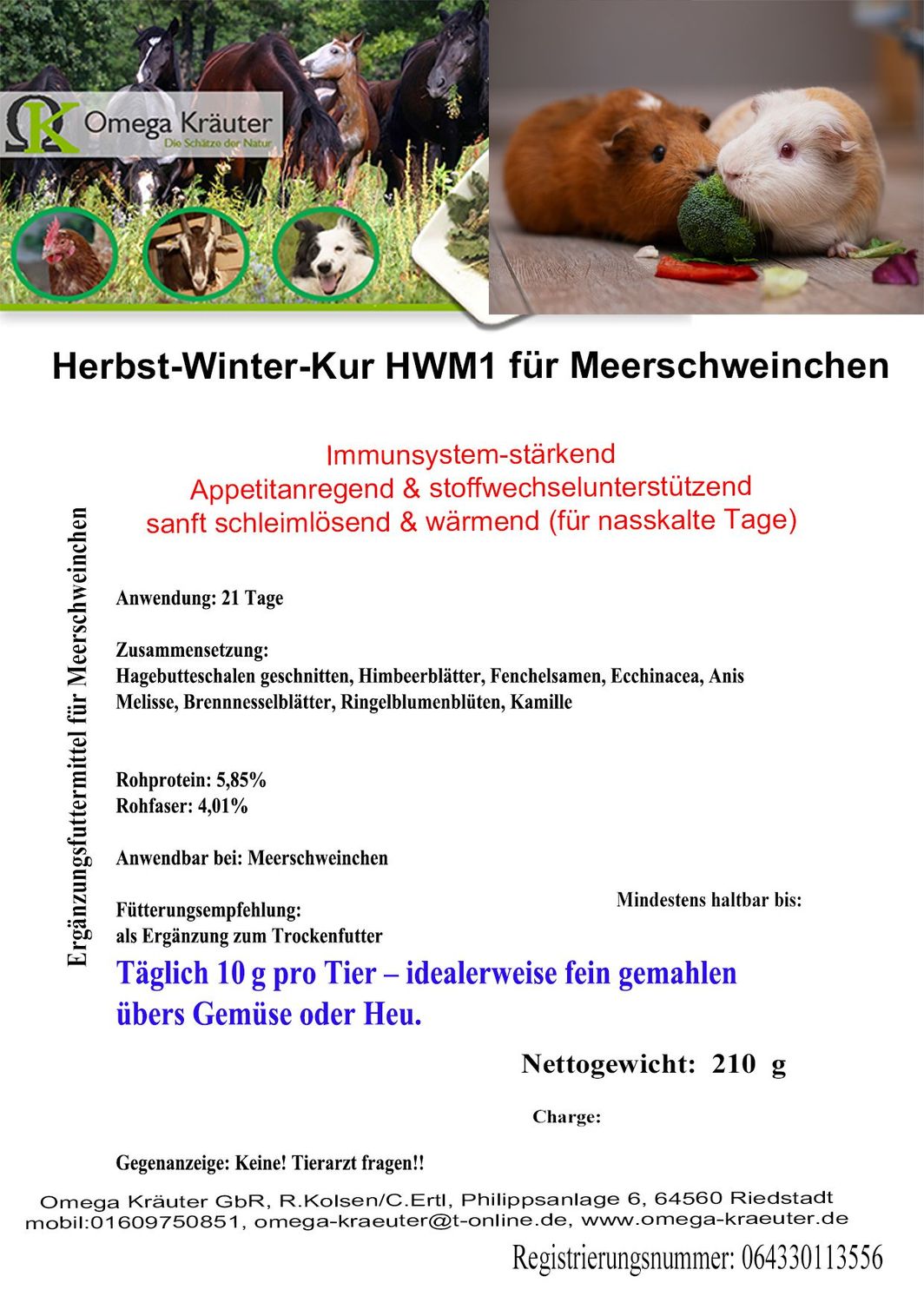 Herbst-Winter-Kur HWM1 für Meerschweinchen