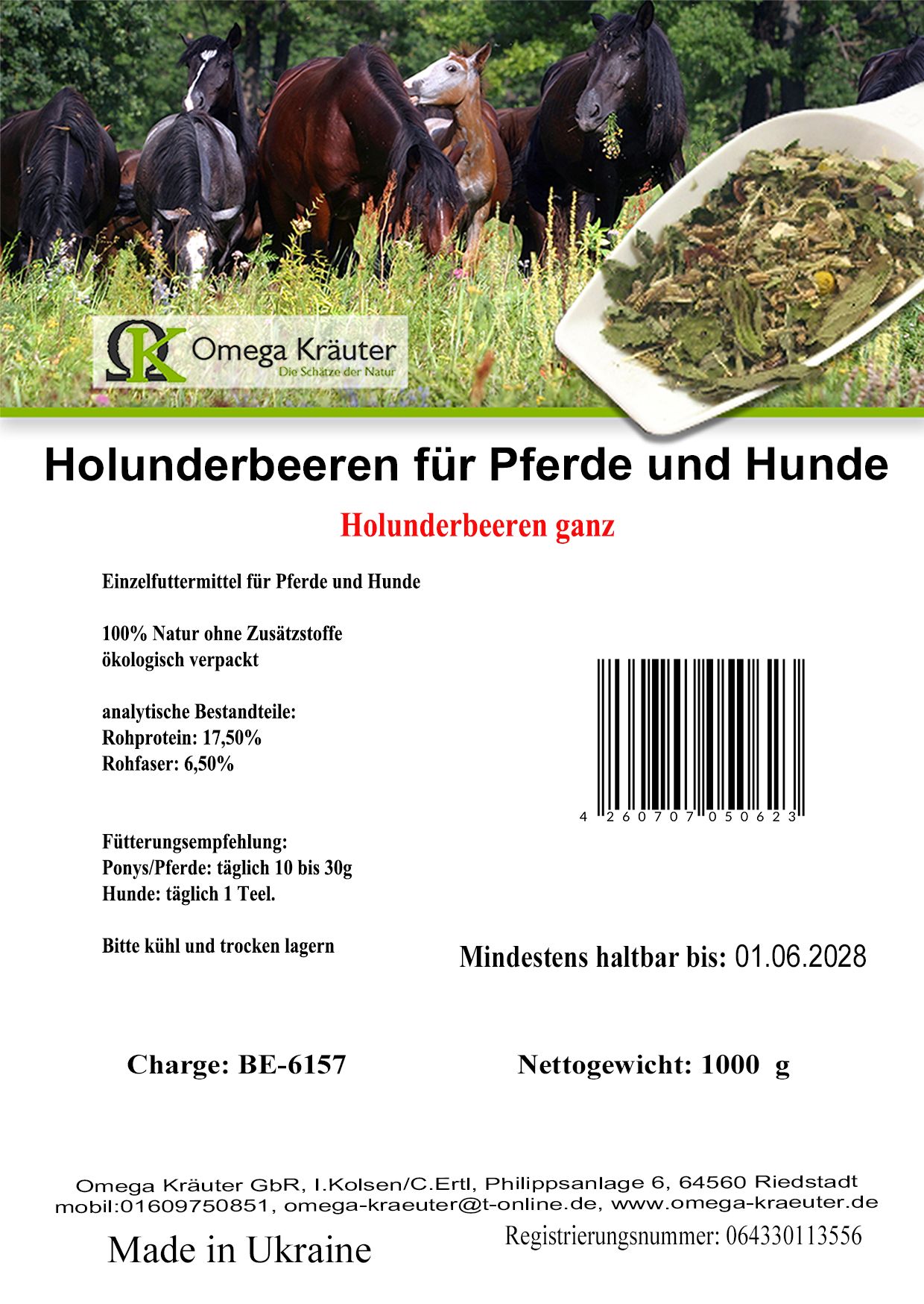 Holunderbeeren ganz für Pferde und Hunde