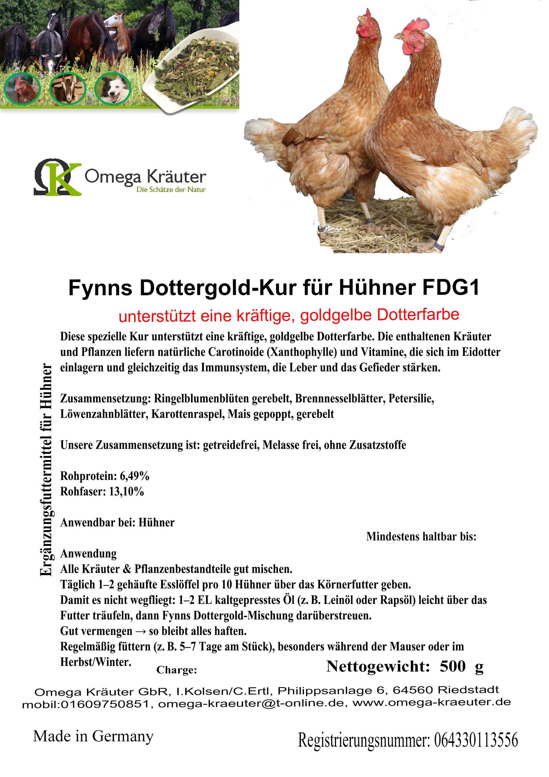Fynns Dottergold-Kur für Hühner FDG1