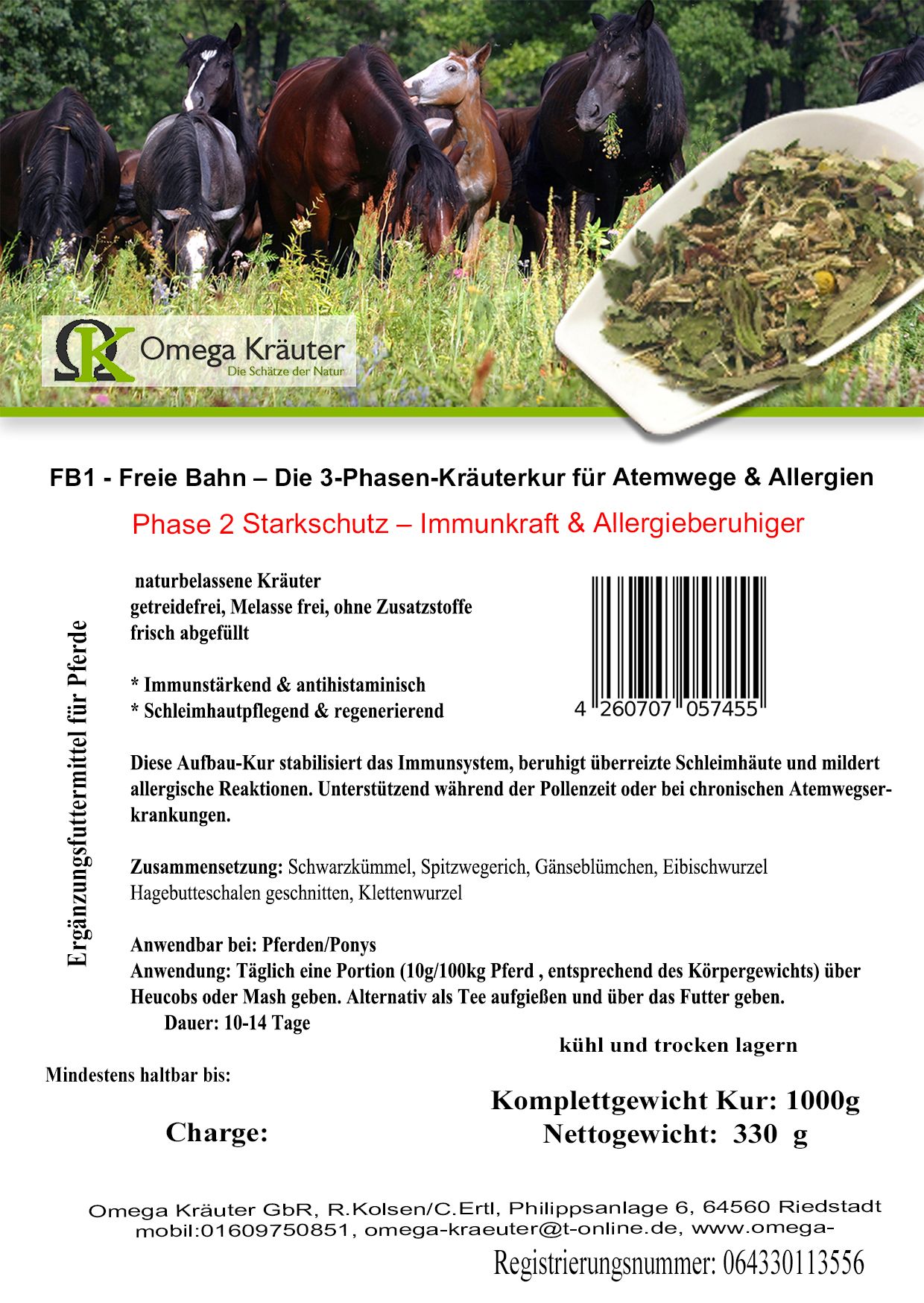 FB1 - Freie Bahn – Die 3-Phasen-Kräuterkur für Atemwege & Allergien für Pferde