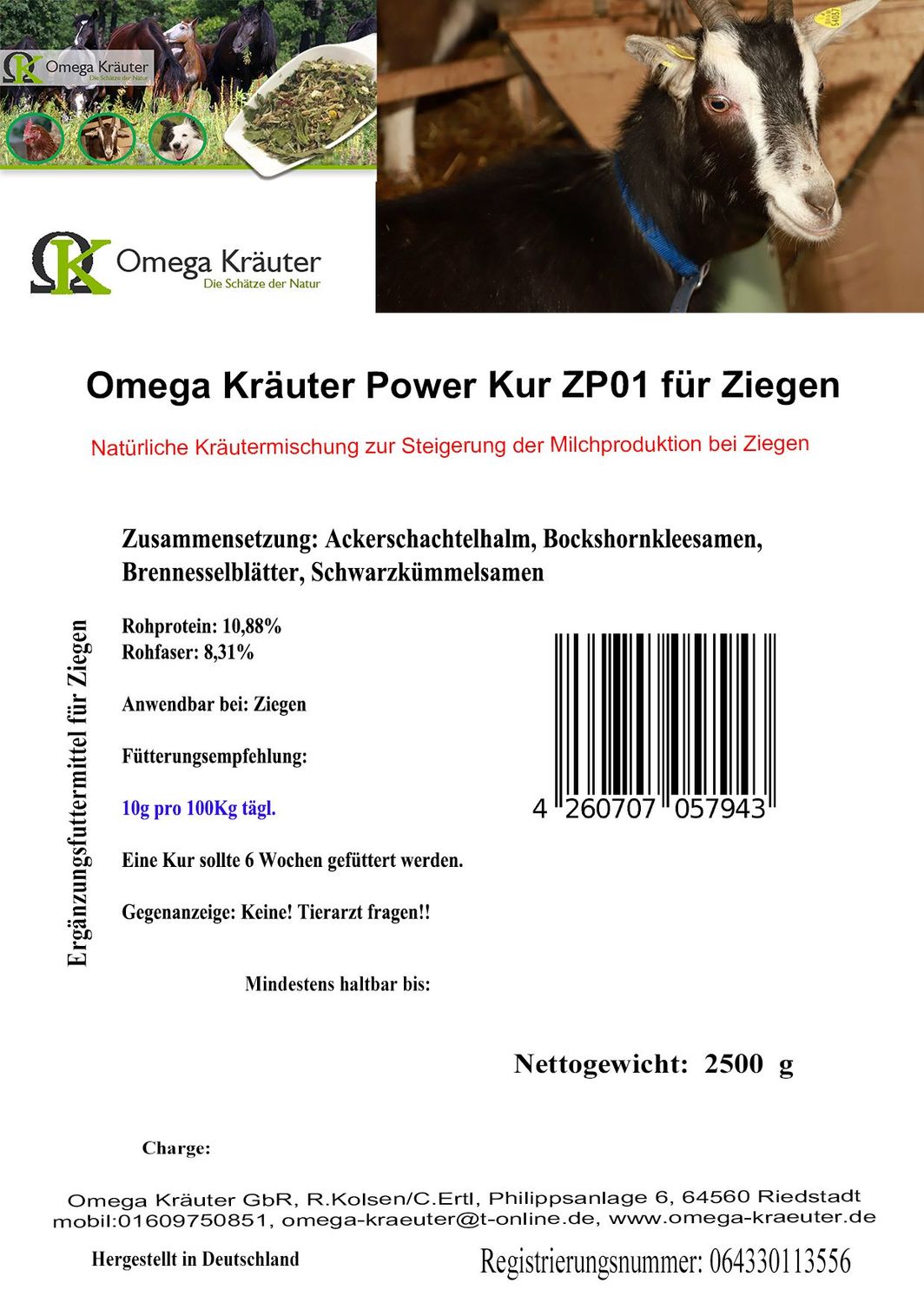 Omega Kräuter Power Kur ZP01 für Ziegen Omega Kräuter Power Kur ZP01 für Ziegen