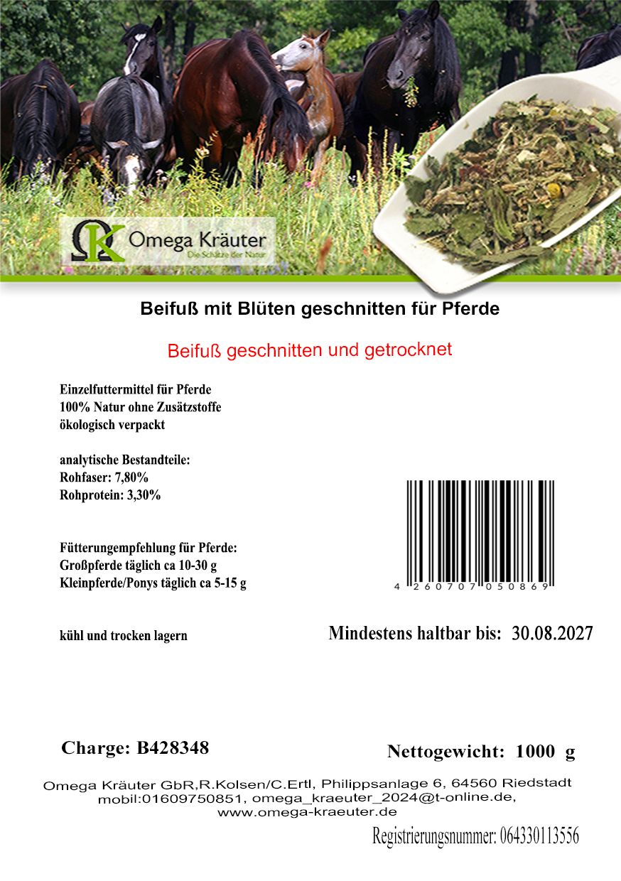 Beifuss mit Blüten für Pferde