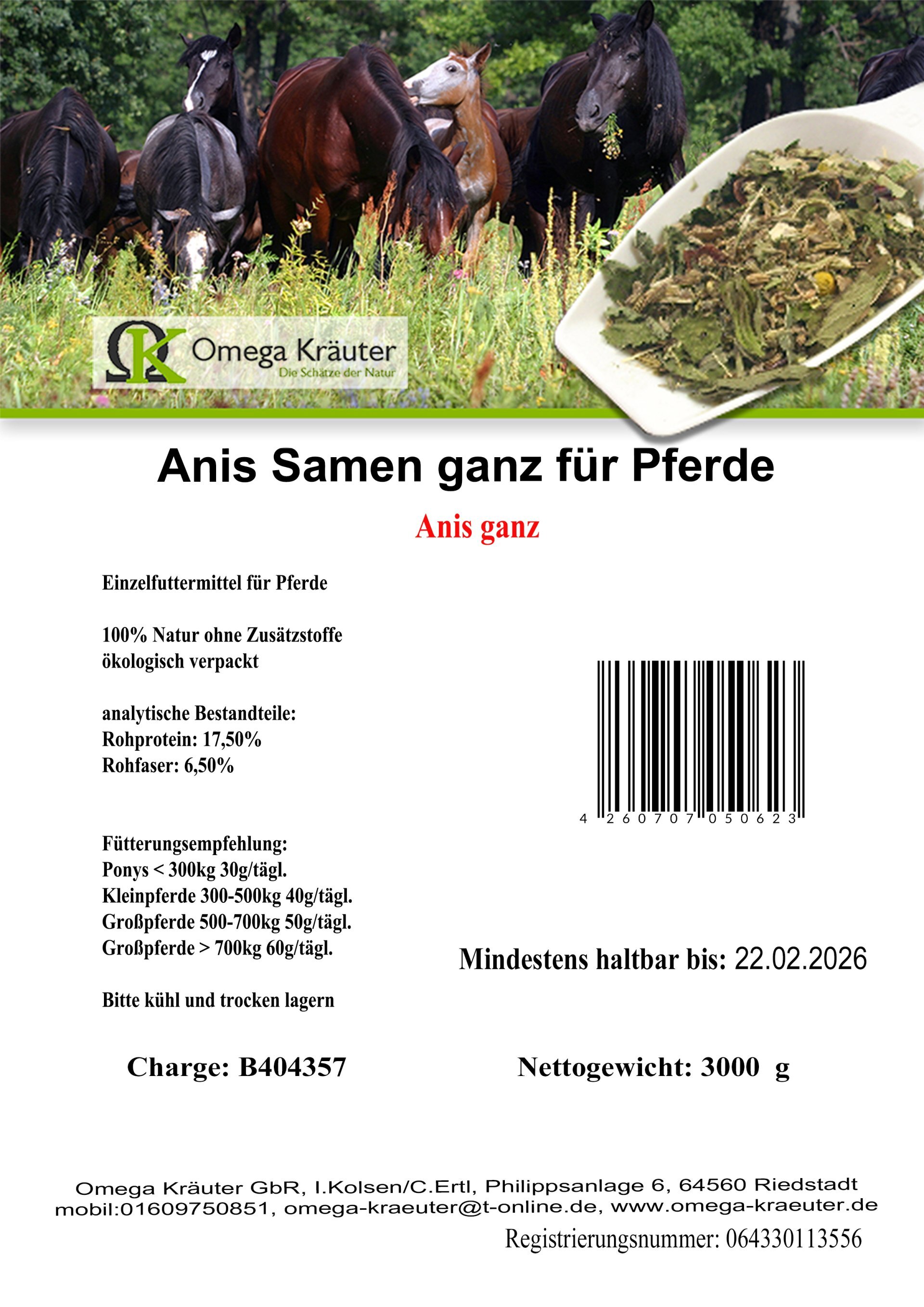 Anis Samen ganz für Pferde