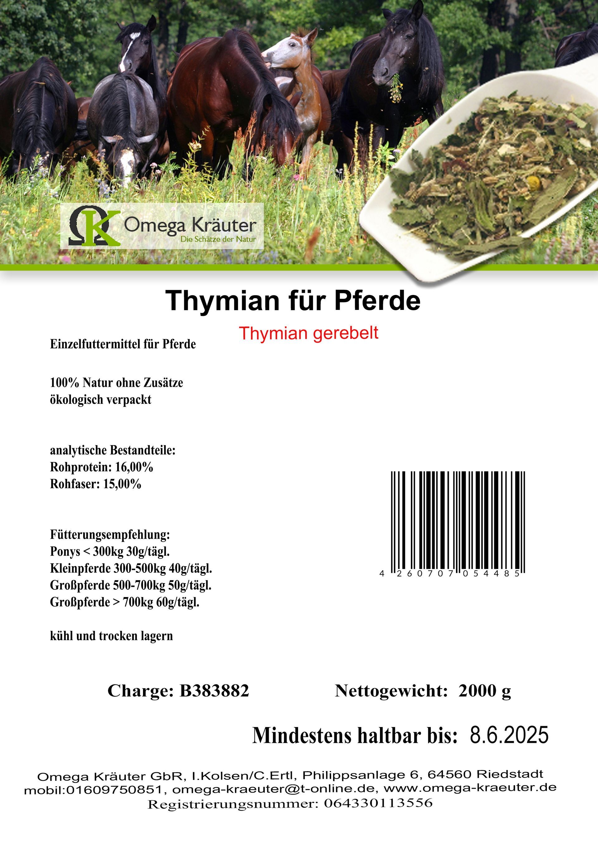 Thymian gerebelt für Pferde