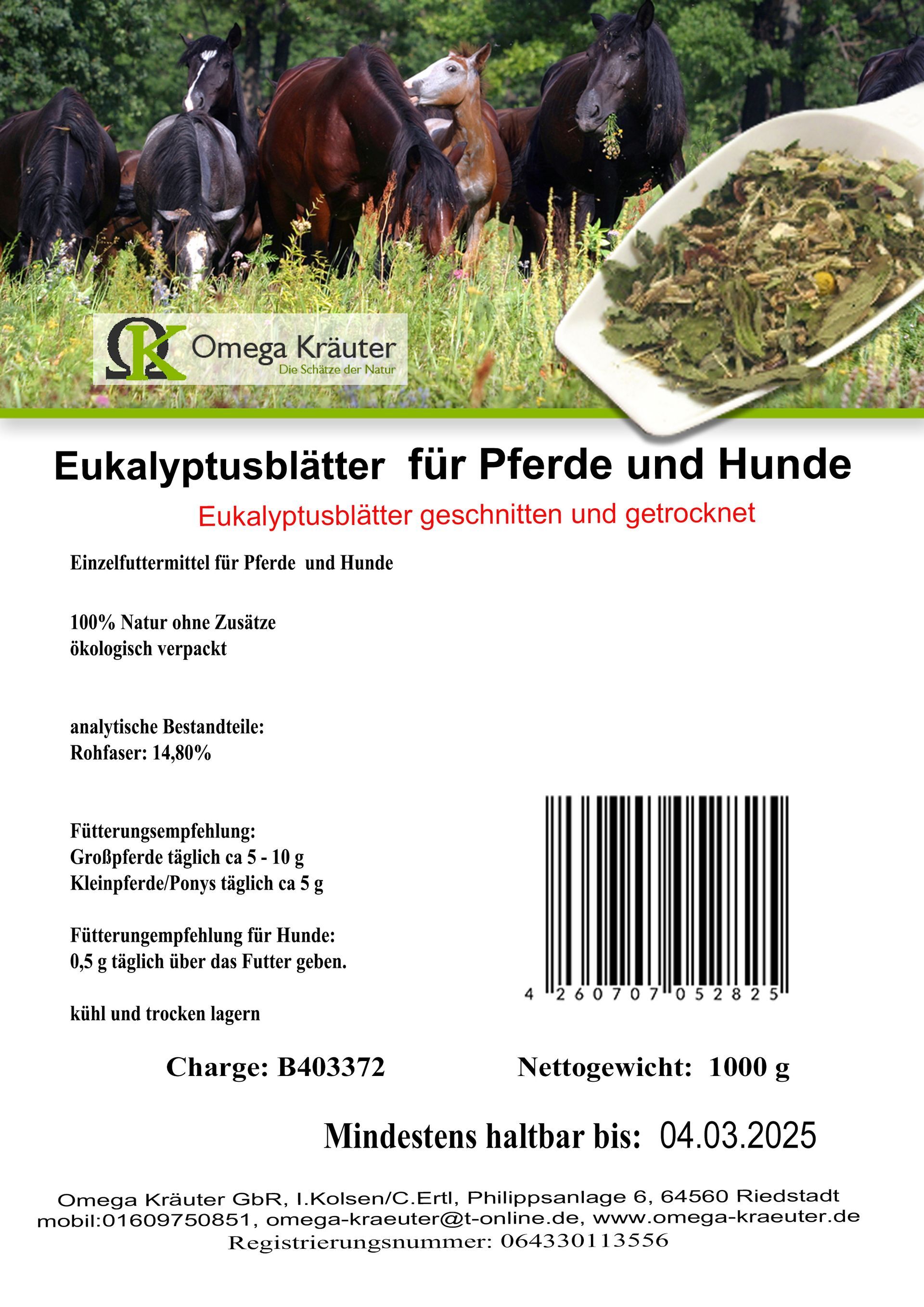 Eukalyptusblätter für Pferde und Hunde