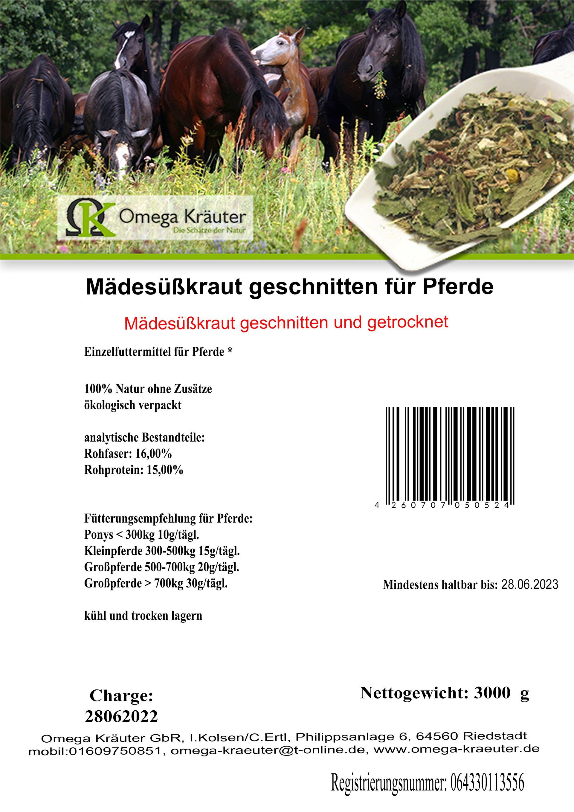 Mädesüßkraut geschnitten für Pferde