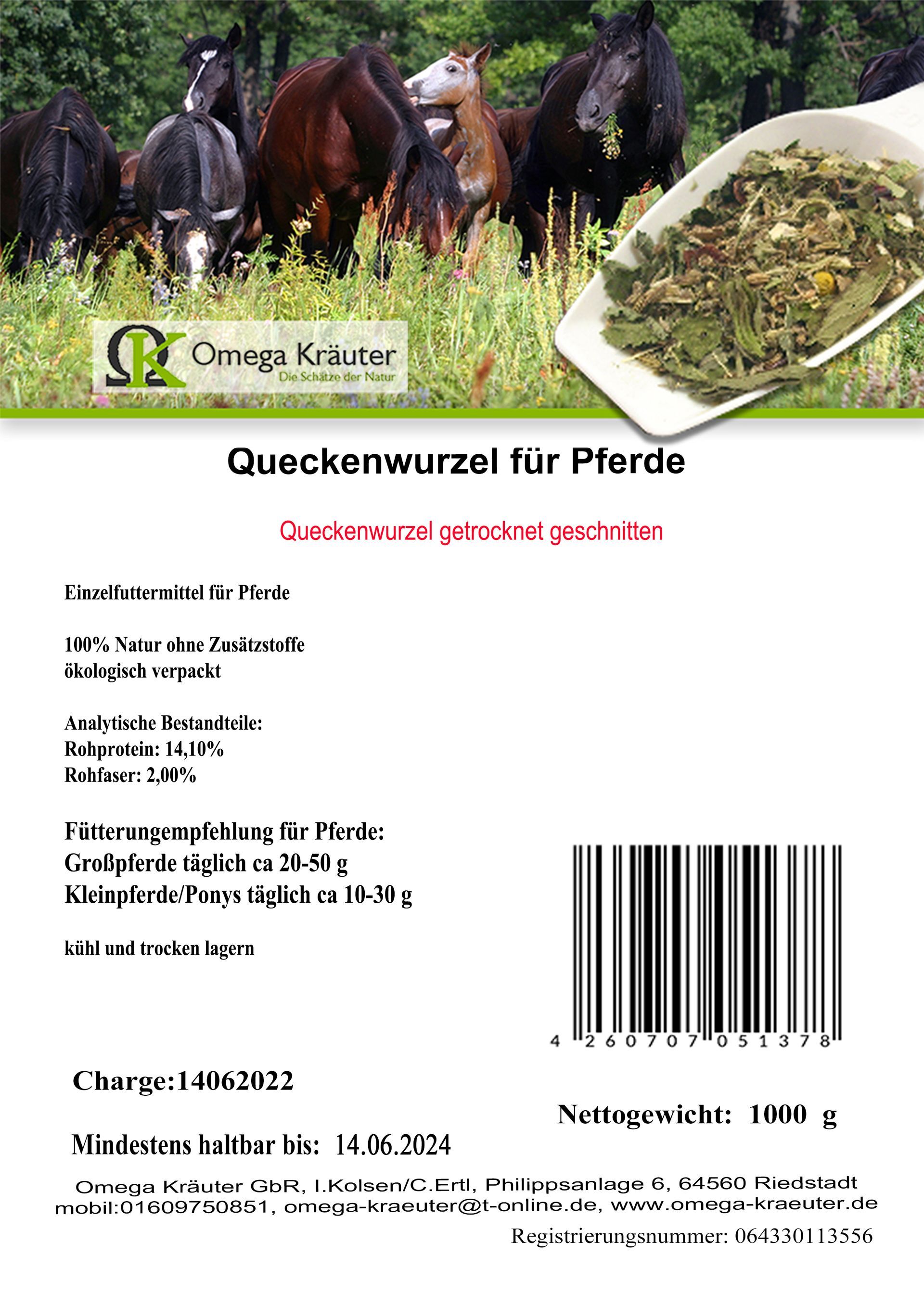 Queckenwurzel für Pferde