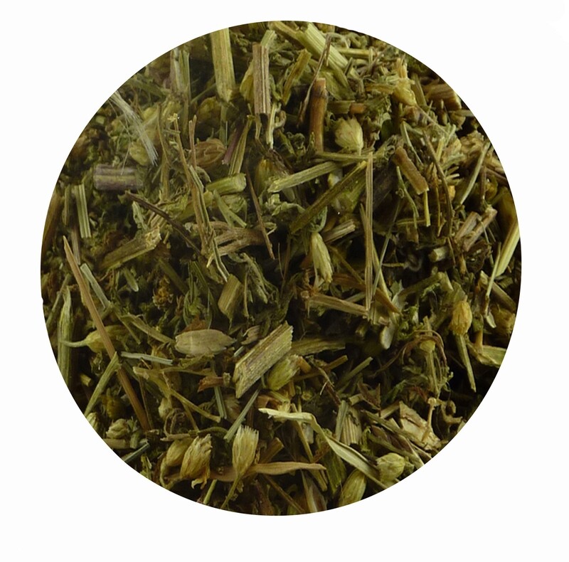 Schafgarbenkraut mit Blüten geschnitten für Pferde Schafgarbenkraut mit Blüten geschnitten für Pferde